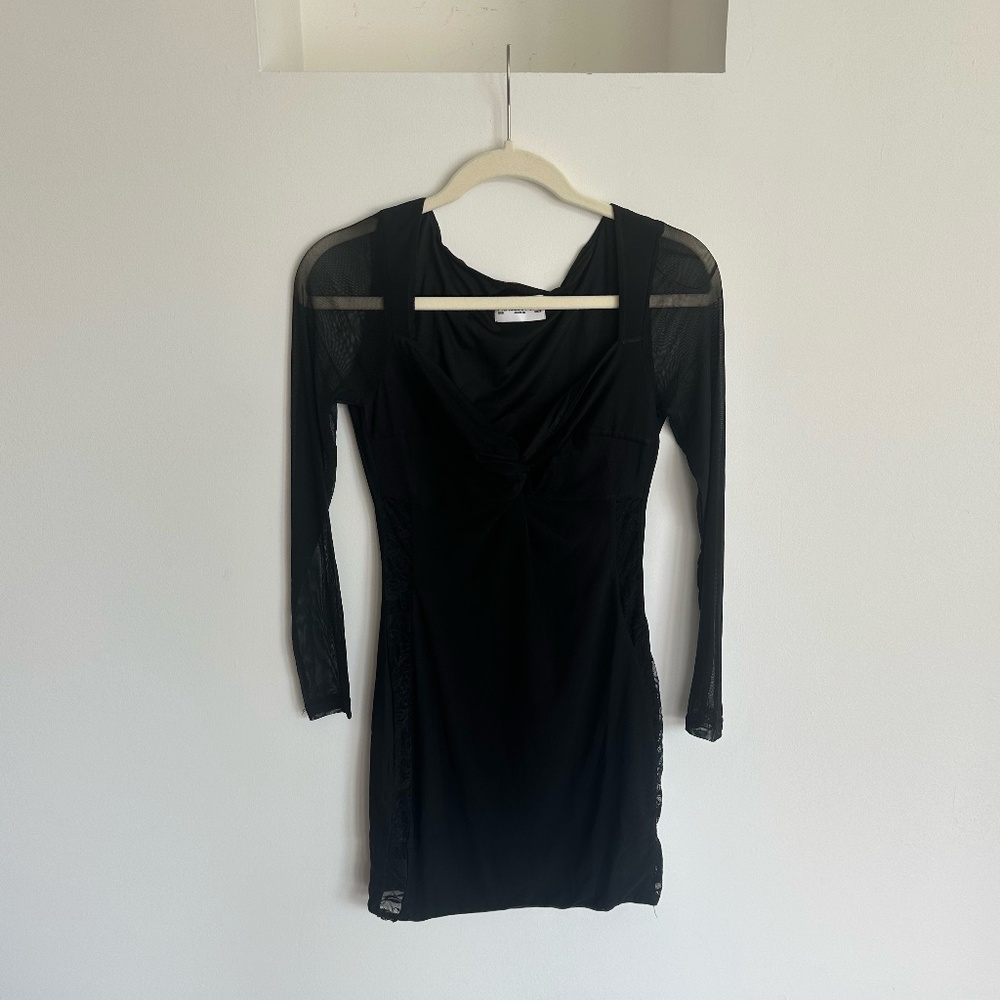 Princess Polly Alston Long Sleeve Mini Dress in Black